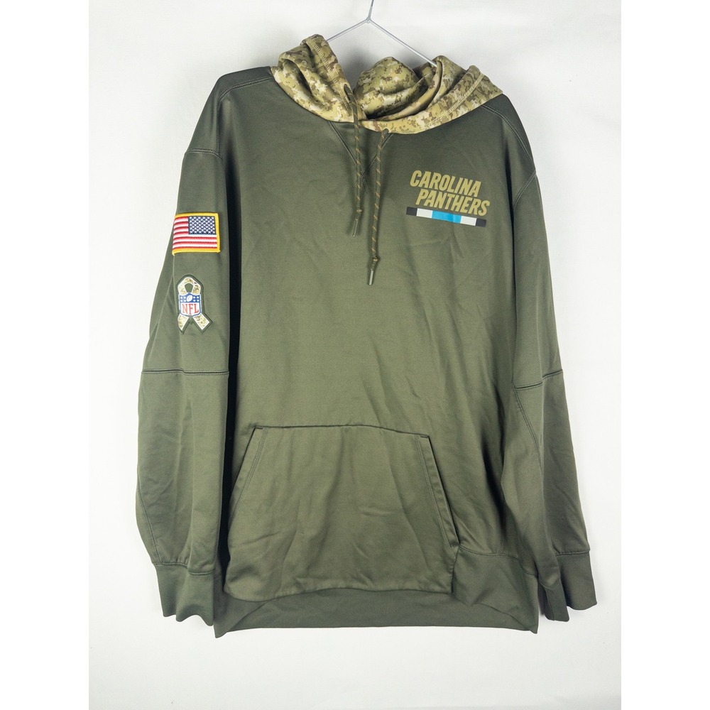 Nike NFL Carolina Panthers Salute to Service Hoodie Mens 2XL Olive Camo Streetwe